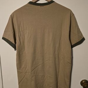 Champion Men's Beige T-Shirt with Dark Gray Trim